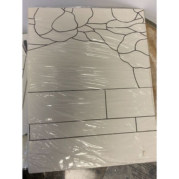 Vintage Judy Miller Publication Iris Floral Stained Glass Pattern 18"x32" HT-22 - Picture 6 of 6